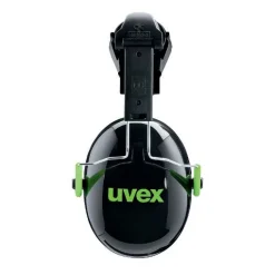 Os protetores auriculares UVEX K1 H oferecem proteção superior (SNR 27 dB) com almofadas macias que se adaptam ao formato da cabeça para conforto prolongado. Permitem rotação 360° para posição de espera ou descanso.