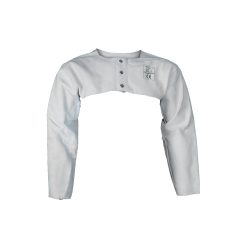 Protetor cervical para soldadores em pele cromada resistente, com fecho de pressão ajustável, disponível do tamanho S ao 4XL (venda por unidade).
