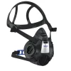 Máscara de meia-face premium reutilizável, fabricada em DrägerFlex (material hipoalergênico), com sistema de encaixe rápido "bayonet" para filtros duplos. Ideal para trabalhos prolongados em ambientes industriais exigentes.