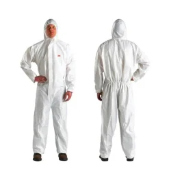 Fato de proteção Tipo 5/6 com capuz elástico e aba de proteção de fecho de correr.