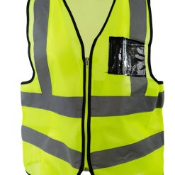 Colete refletivo (fecho de correr + bolso ID), tamanhos S-5XL.