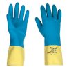 Luva de proteção química de dupla imersão em mistura neoprene/latex, combinando resistência a químicos e durabilidade mecânica.