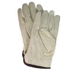 Luva mecânica em couro de vaca tipo grain leather, da gama executiva, ideal para trabalhos exigentes que requerem resistência, conforto e proteção reforçada.